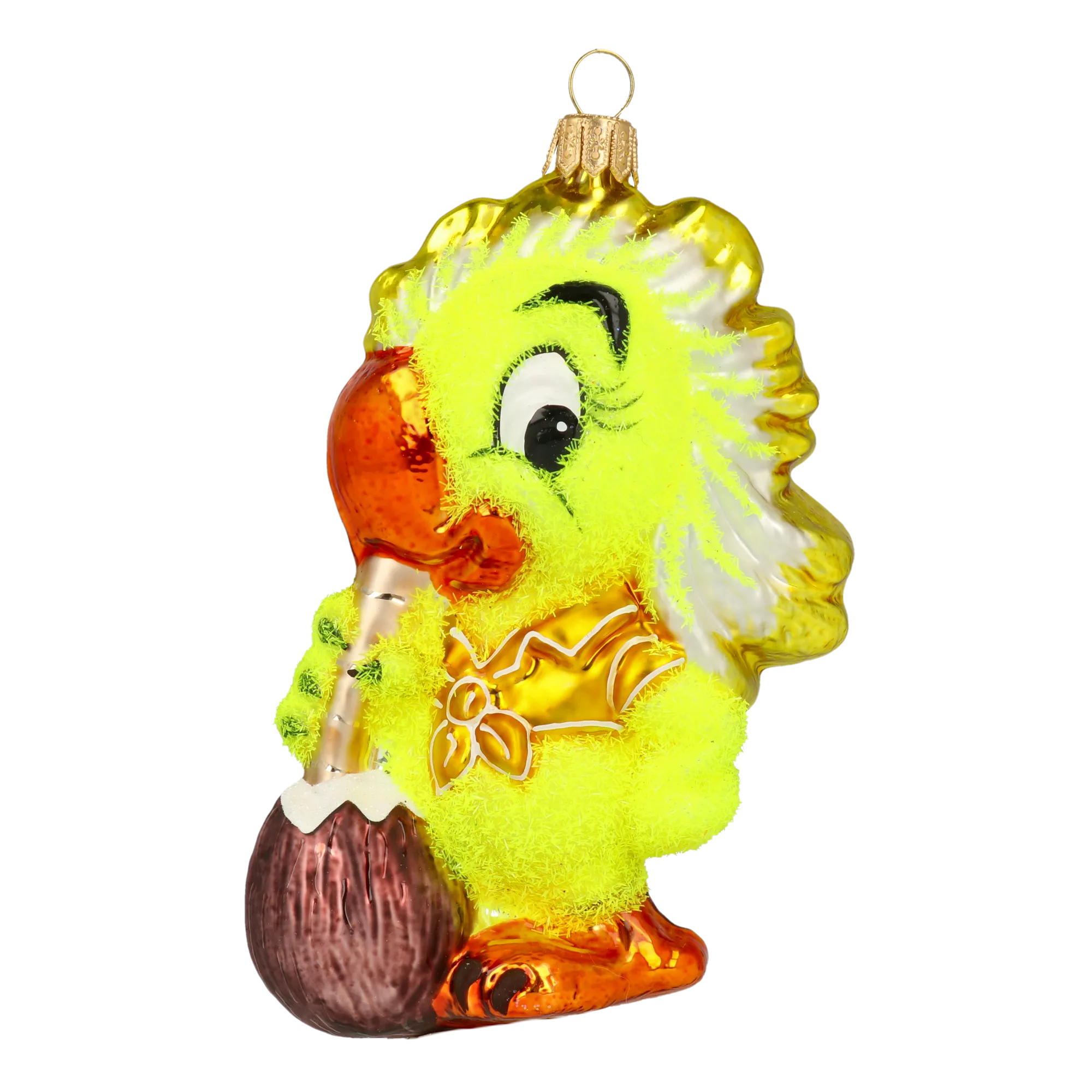 Golden Canary Parrot Premium christmas glass ornament 2020-163