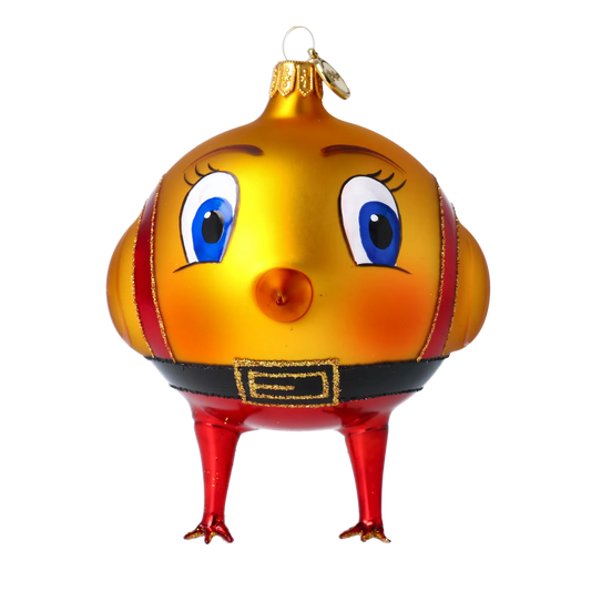 Golden Crimson Chick Premium christmas glass ornament 2020-164