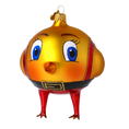 Załaduj obraz do przeglądarki galerii, Golden Crimson Chick Premium christmas glass ornament 2020-164
