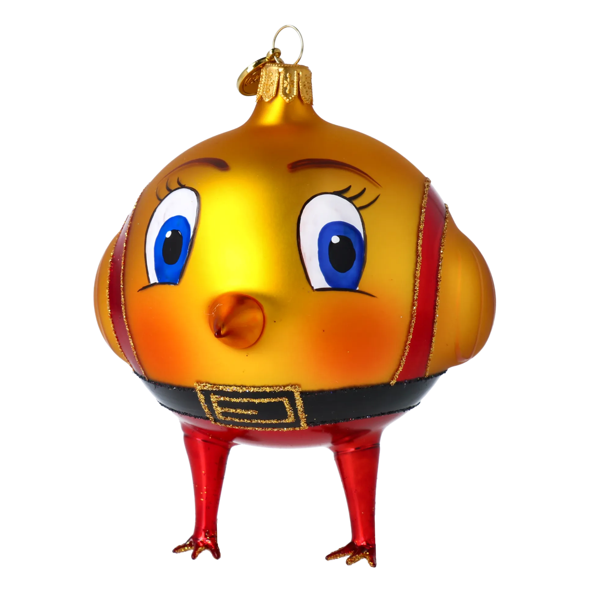 Golden Crimson Chick Premium christmas glass ornament 2020-164
