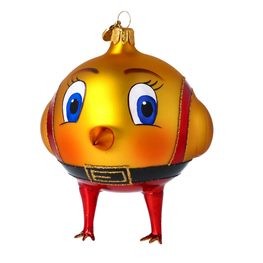 Golden Crimson Chick Premium christmas glass ornament 2020-164