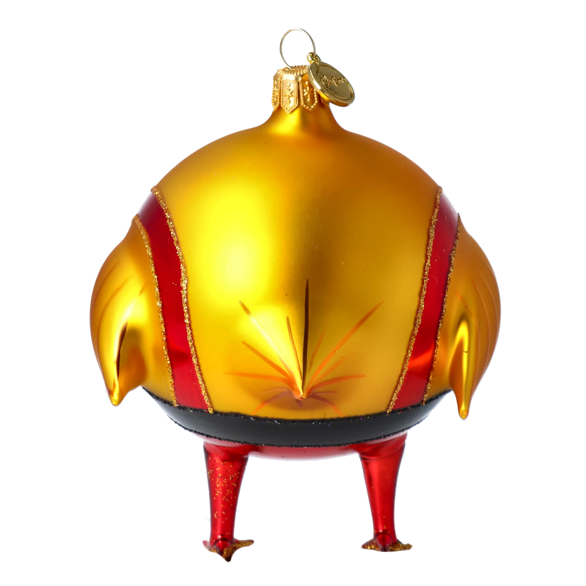 Golden Crimson Chick Premium christmas glass ornament 2020-164