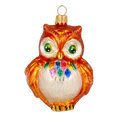 Załaduj obraz do przeglądarki galerii, Pomarańczowa Sowa Szklana Ozdoba
