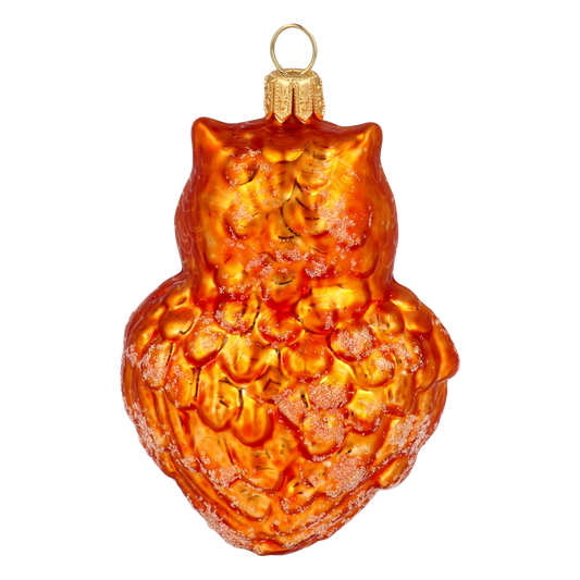 Pomarańczowa Sowa Szklana Ozdoba