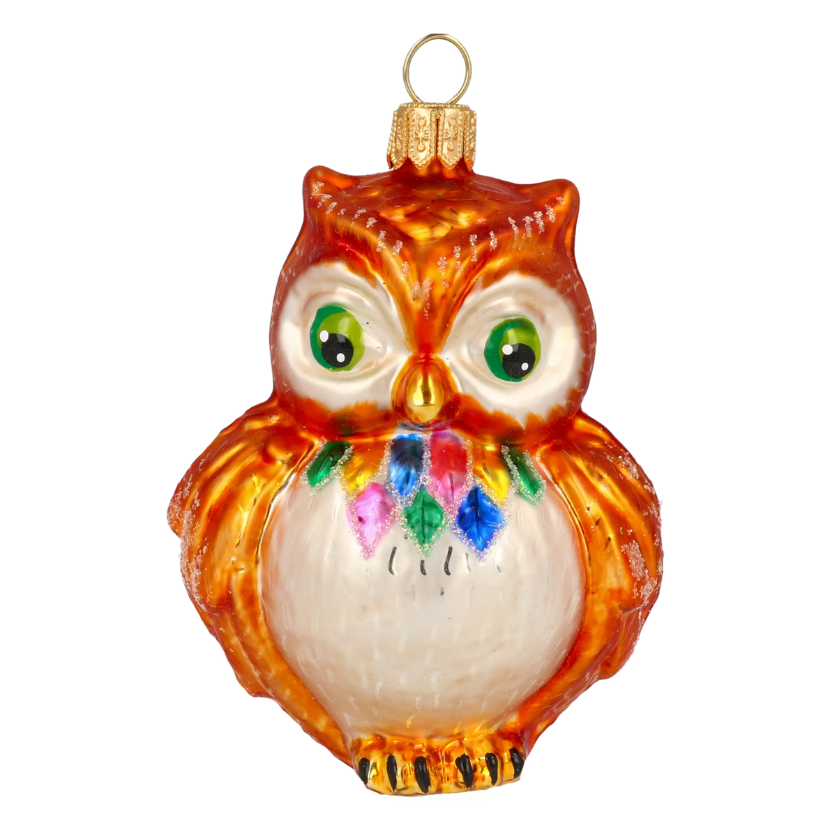 Vigilant Amber Sage | Hand-Painted Glass Ornament | Blubom 2020-165