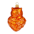 Load image into Gallery viewer, Amber Jeweled Owl Premium christmas glass ornament 2020-165
