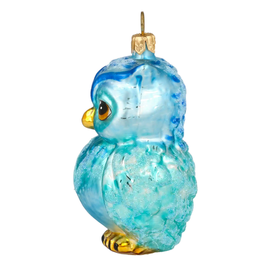 Magiczna niebieska Sówka Sowa Szklana Ozdoba