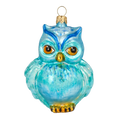 Załaduj obraz do przeglądarki galerii, Azure Frost Owl Premium christmas glass ornament 2020-166

