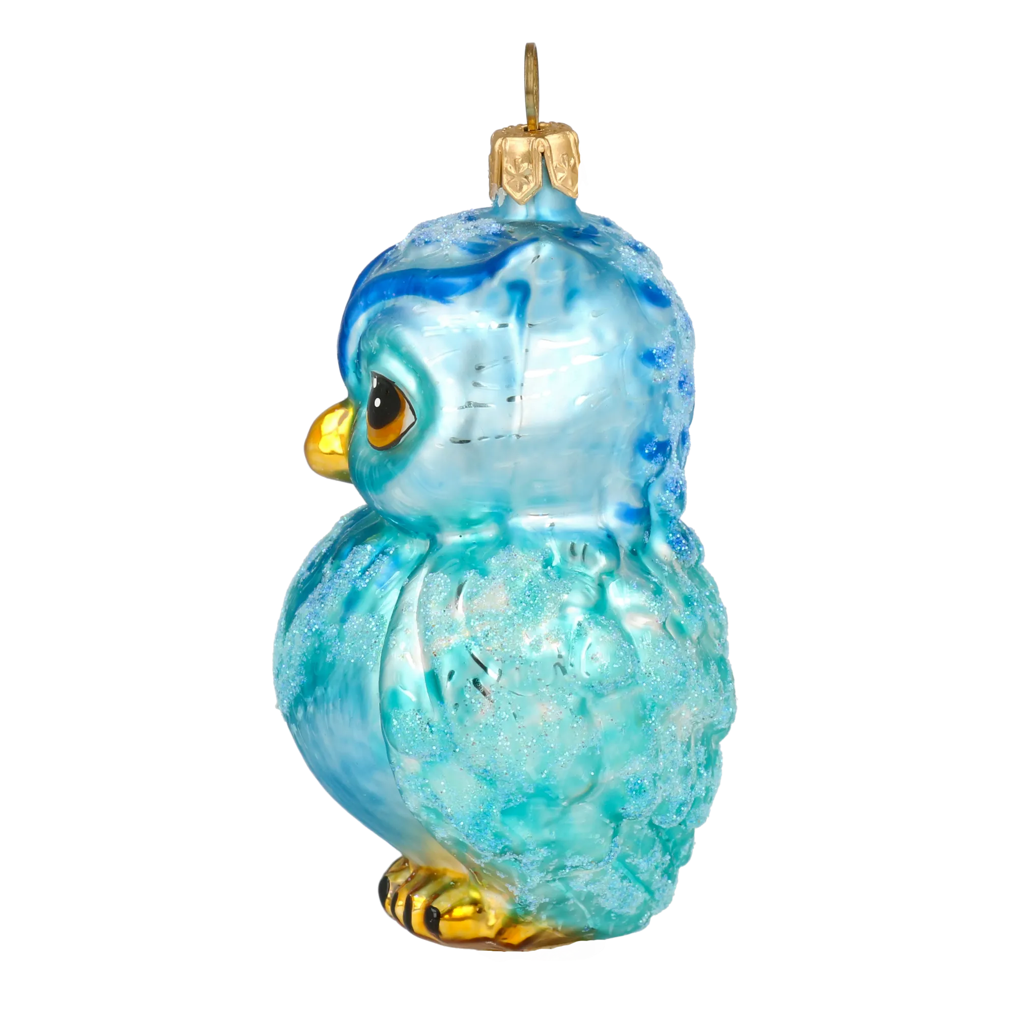Azure Frost Owl Premium christmas glass ornament 2020-166