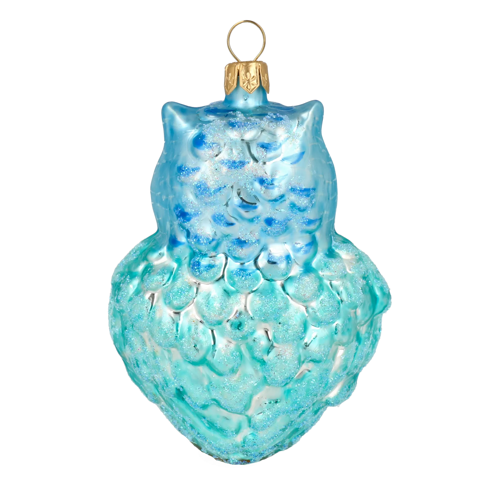 Azure Frost Owl Premium christmas glass ornament 2020-166