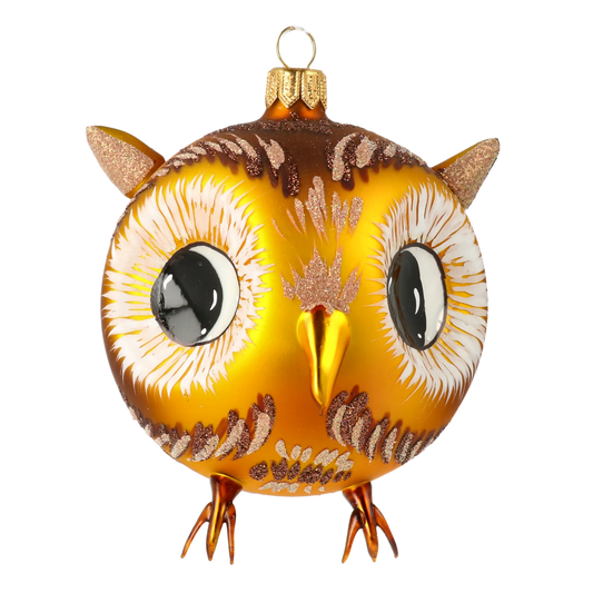 Forest Owl. Handmade Glass Christmas ornament. 2020-169