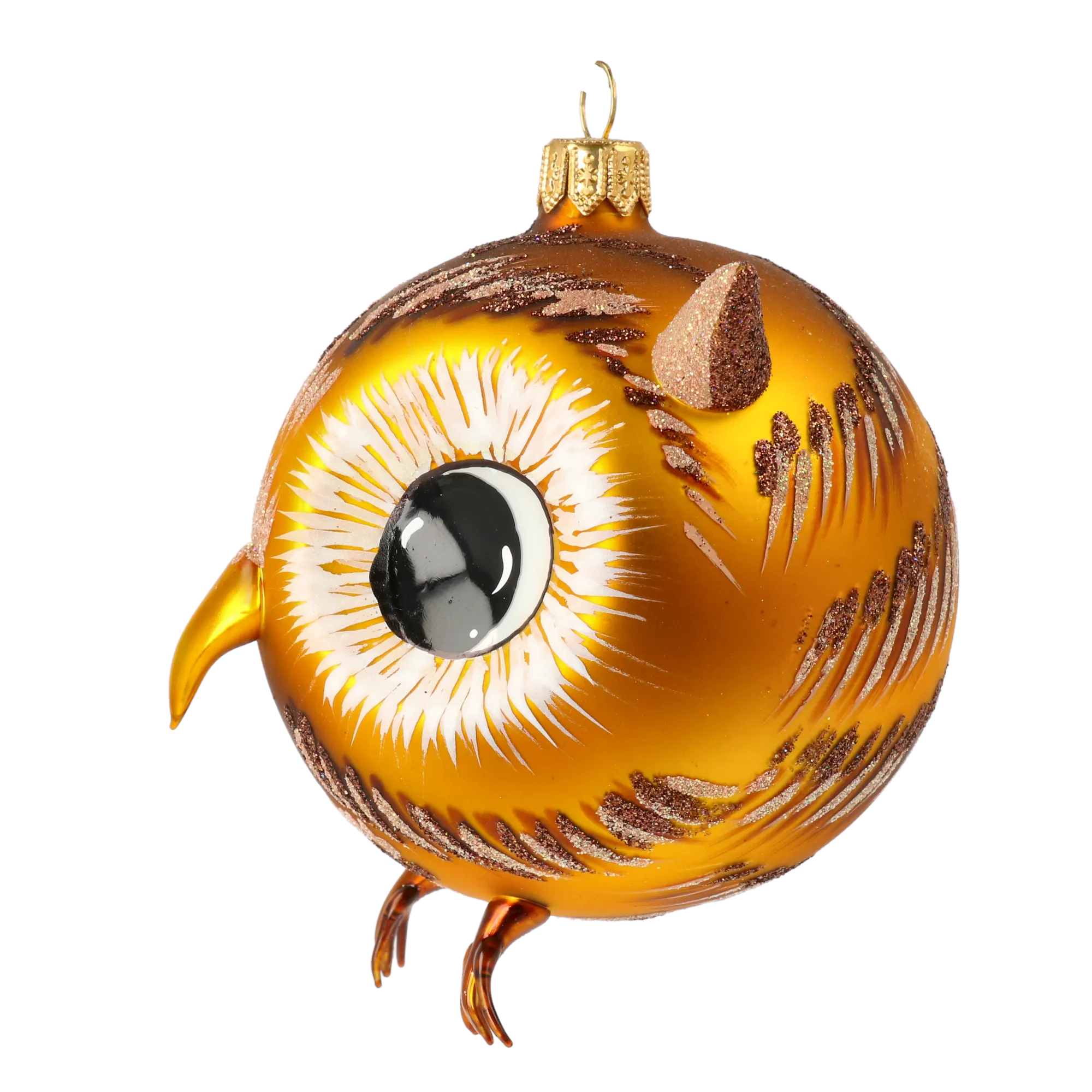 Forest Owl. Handmade Glass Christmas ornament. 2020-169