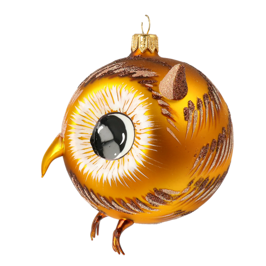 Forest Owl. Handmade Glass Christmas ornament. 2020-169