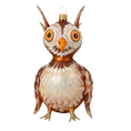 Load image into Gallery viewer, Twilight Owl  Handmade Glass Christmas ornament 2020-170
