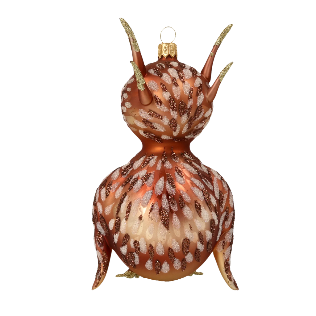 Astute Amber Sovereign | Hand-Painted Glass Ornament | Blubom 2020-170