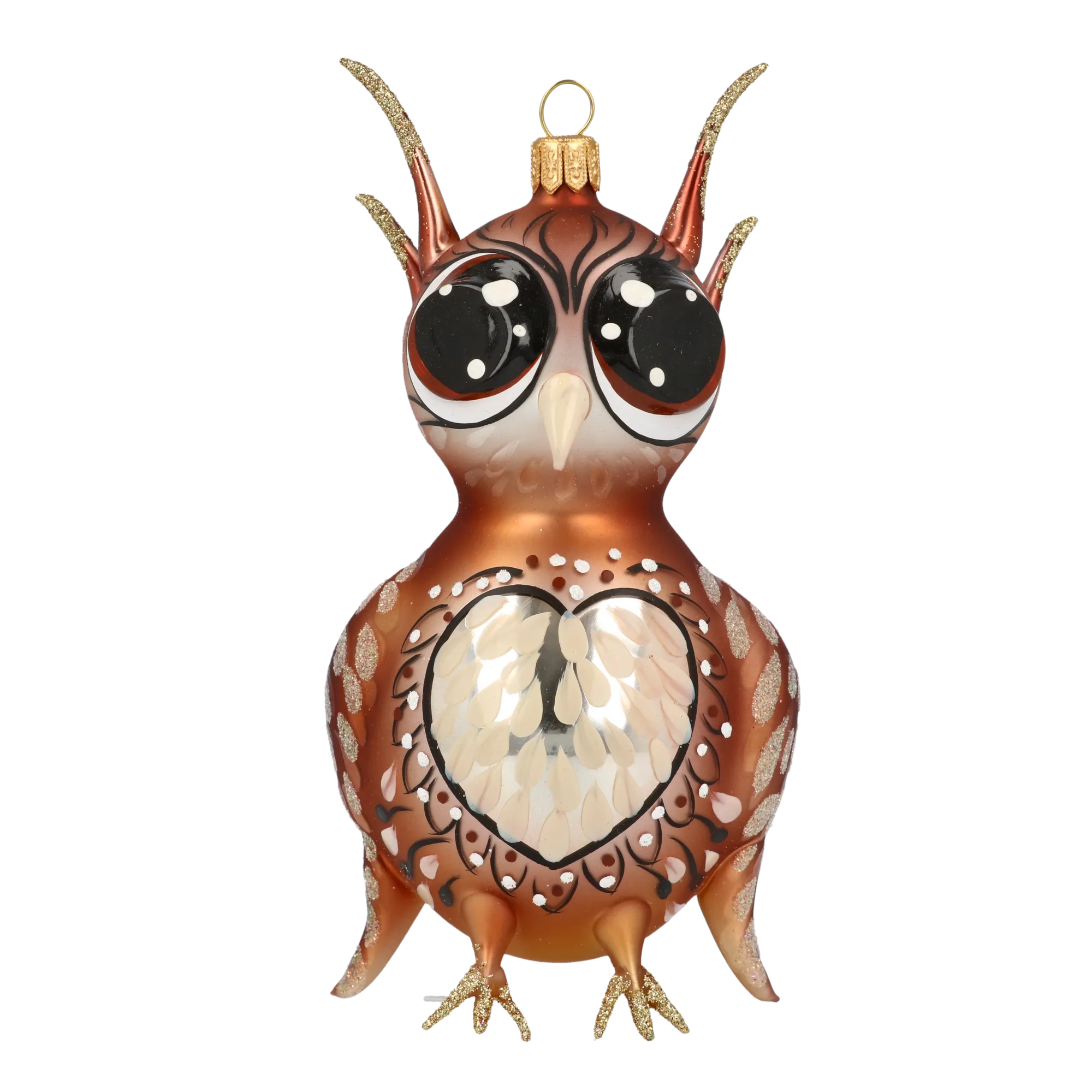 Wise Owl. Handmade Glass Christmas ornament. 2020-171