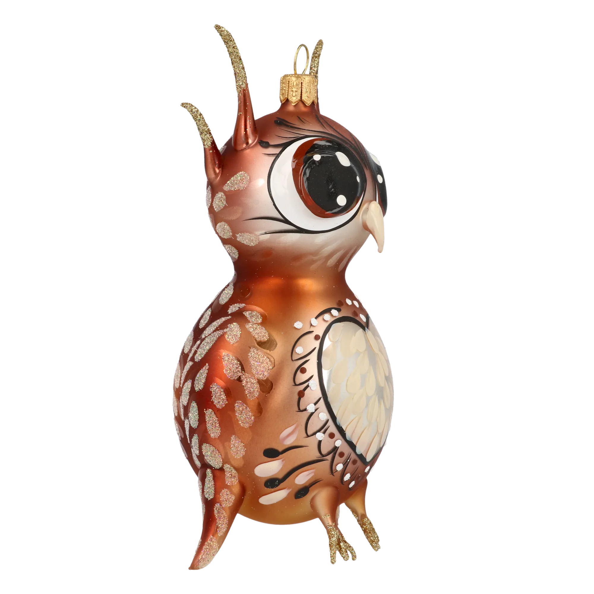 Pensive Copper Sentinel | Hand-Painted Glass Ornament | Blubom 2020-171