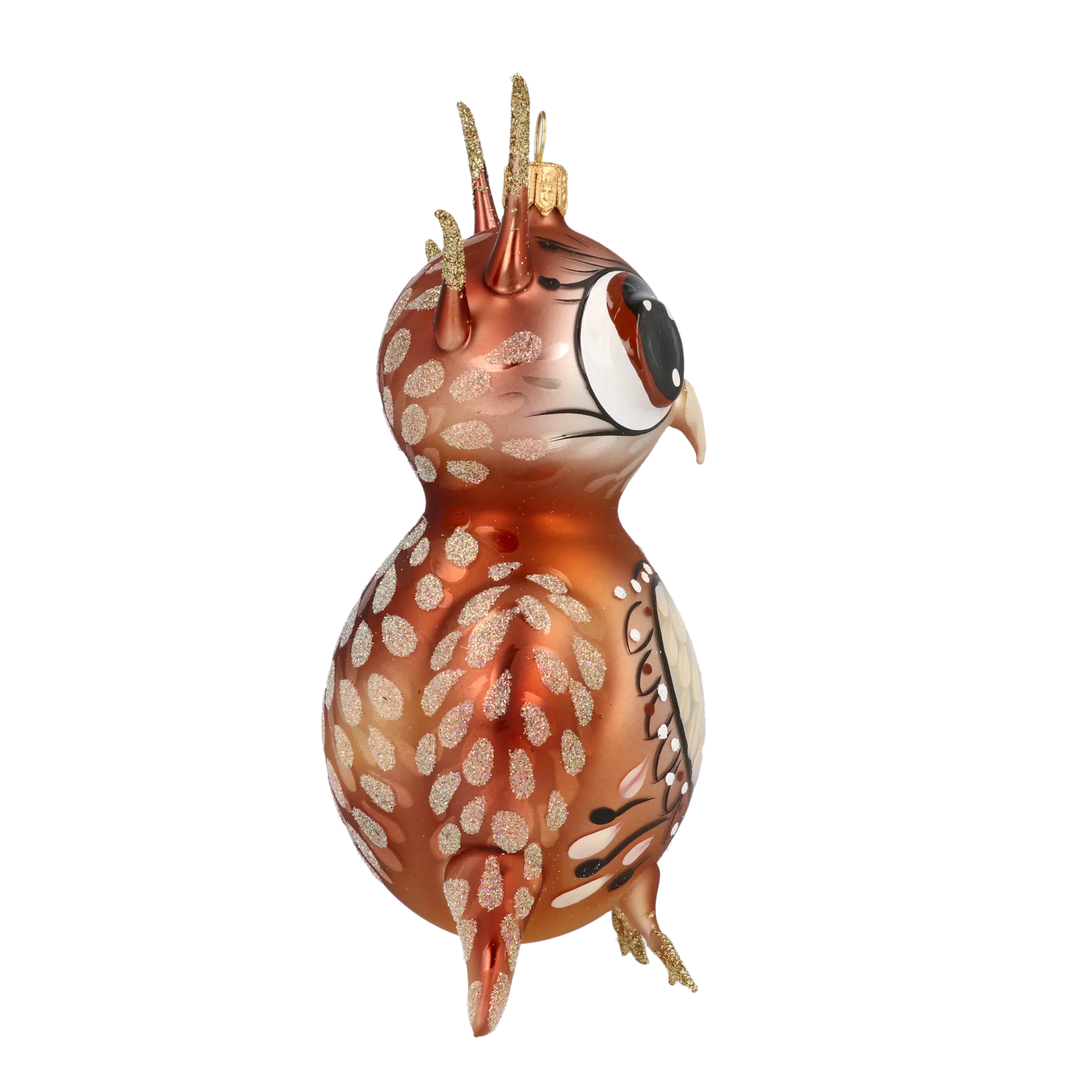Wise Owl. Handmade Glass Christmas ornament. 2020-171