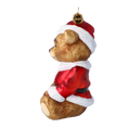 Load image into Gallery viewer, Crimson Santa Teddy Premium christmas glass ornament 2020-177
