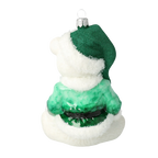 Serene Emerald Cub | Hand-Painted Glass Ornament | Blubom 2020-183