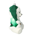 Load image into Gallery viewer, Emerald Green Santa Teddy Premium christmas glass ornament 2020-183
