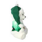 Serene Emerald Cub | Hand-Painted Glass Ornament | Blubom 2020-183