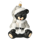 Serene Moonlit Bear | Hand-Painted Glass Ornament | Blubom 2020-186