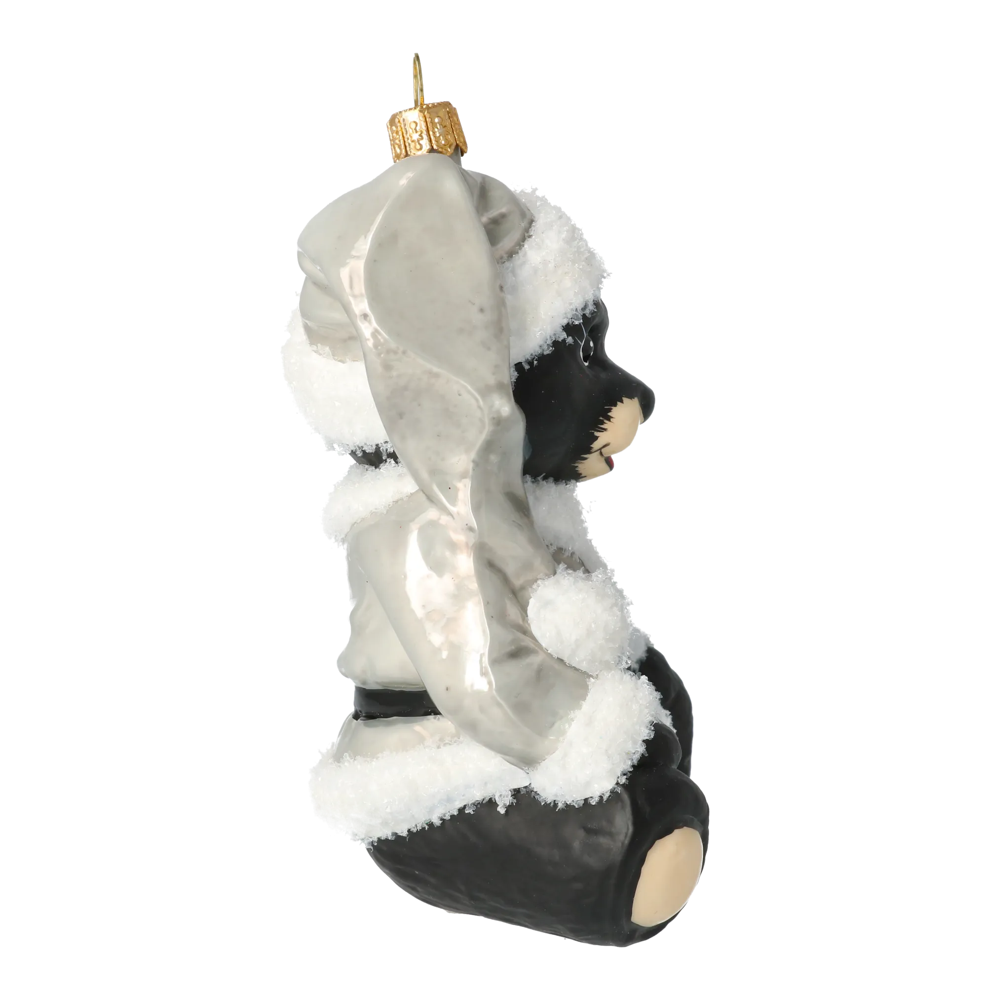 Silver Onyx Santa Teddy Premium christmas glass ornament 2020-186