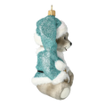 Load image into Gallery viewer, Minty Bear. Handmade Glass Christmas ornament.
