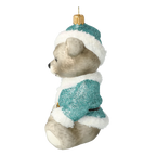Serene Turquoise Cub | Hand-Painted Glass Ornament | Blubom 2020-187