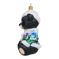 Load image into Gallery viewer, Folk Teddy Bear Handmade Glass Christmas ornament. (
