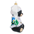 Load image into Gallery viewer, Folk Teddy Bear Handmade Glass Christmas ornament. (
