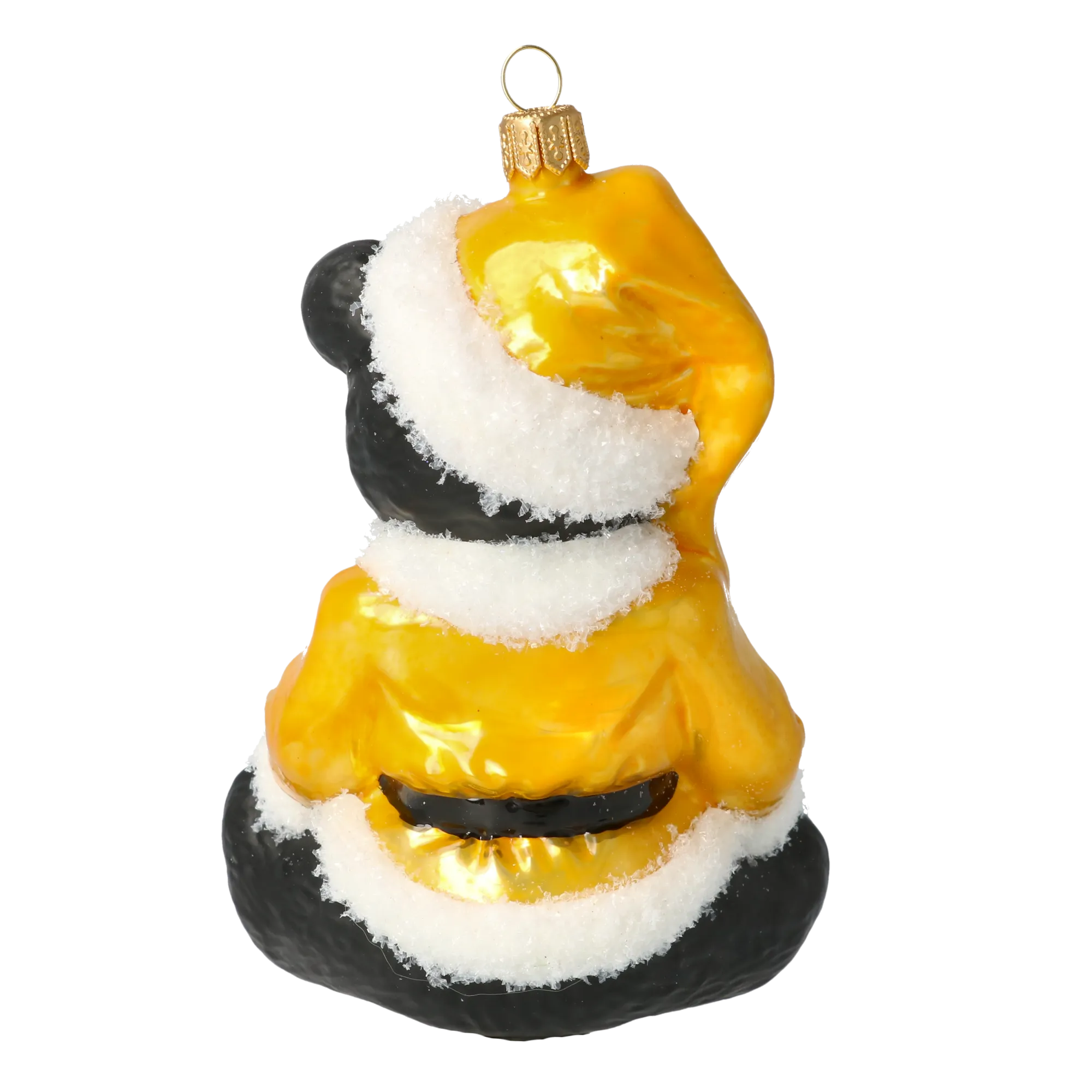 Golden Santa Teddy Premium christmas glass ornament 2020-193
