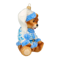 Załaduj obraz do przeglądarki galerii, Teddy bear with a folk motif. Handmade Glass Christmas ornament. 2020-194
