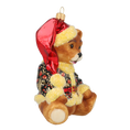 Load image into Gallery viewer, Gilded Ebony Santa Teddy Premium christmas glass ornament 2020-196
