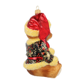 Load image into Gallery viewer, Gilded Ebony Santa Teddy Premium christmas glass ornament 2020-196
