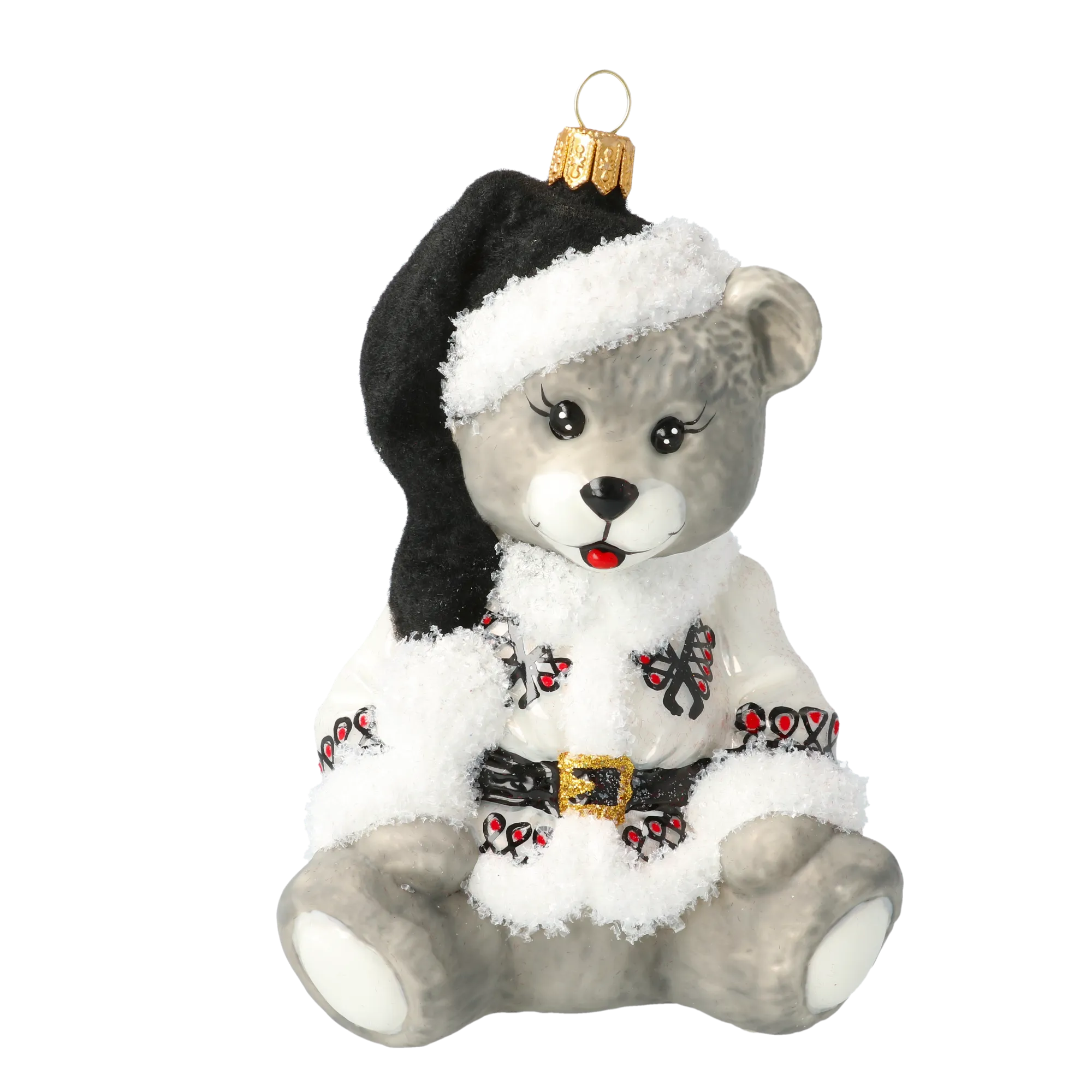 Zakopane Teddy Bear. Handmade Glass Christmas ornament. 2020-200
