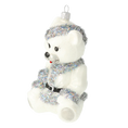 Load image into Gallery viewer, Glistening White Santa Teddy Premium christmas glass ornament 2020-201
