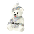 Load image into Gallery viewer, Glistening White Santa Teddy Premium christmas glass ornament 2020-201
