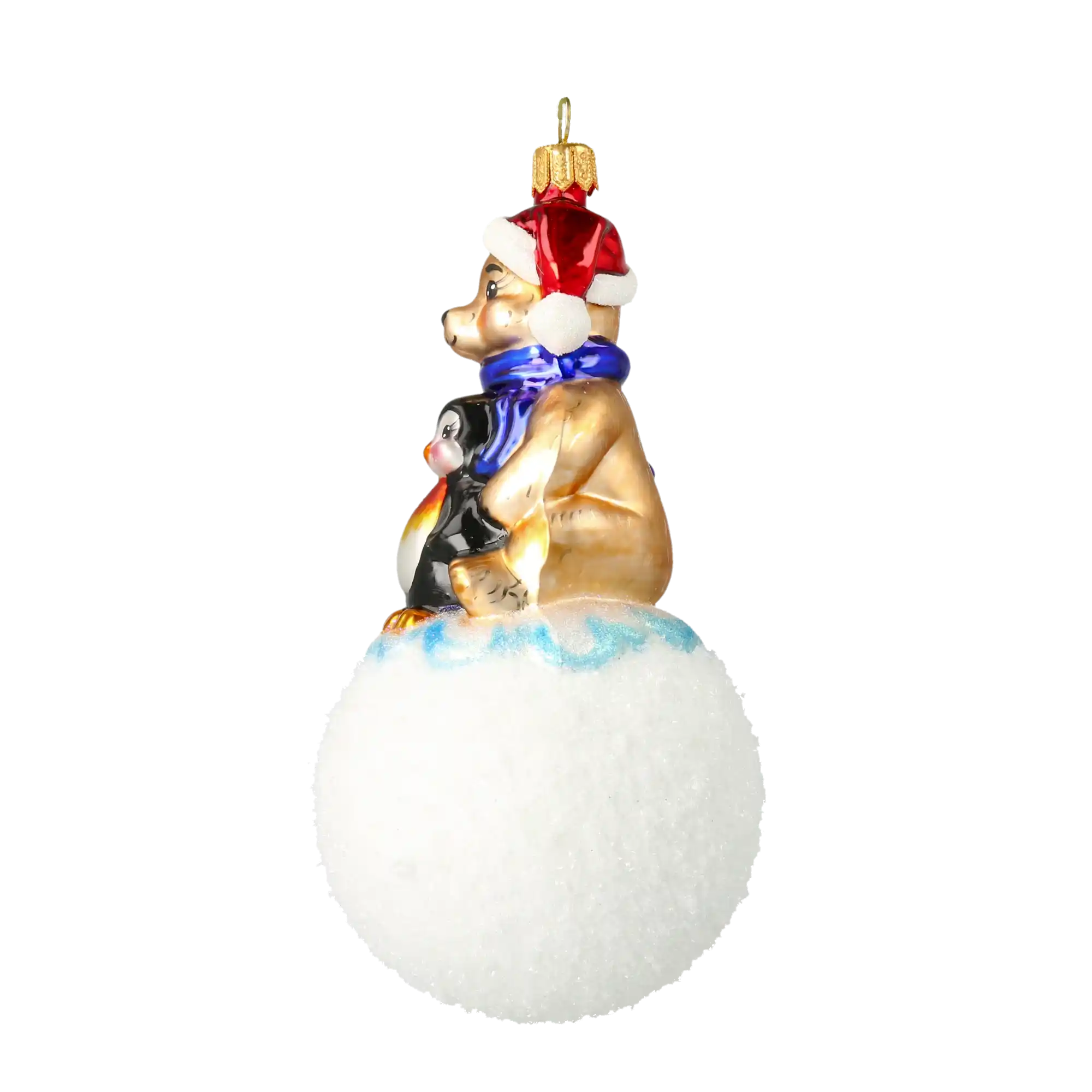 Miś i Pingwin Na Kuli Szklana Ozdoba Zimowi Przyjaciele