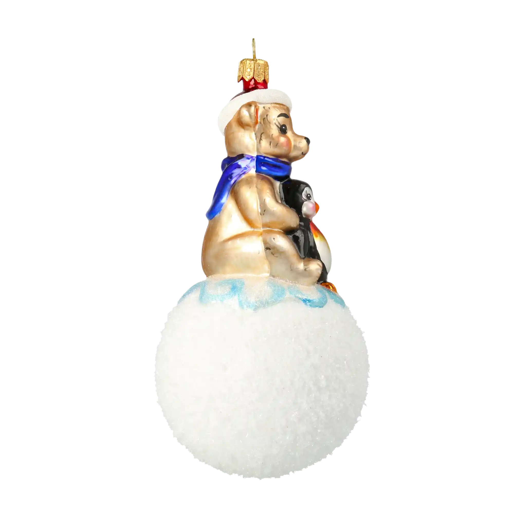 Miś i Pingwin Na Kuli Szklana Ozdoba Zimowi Przyjaciele