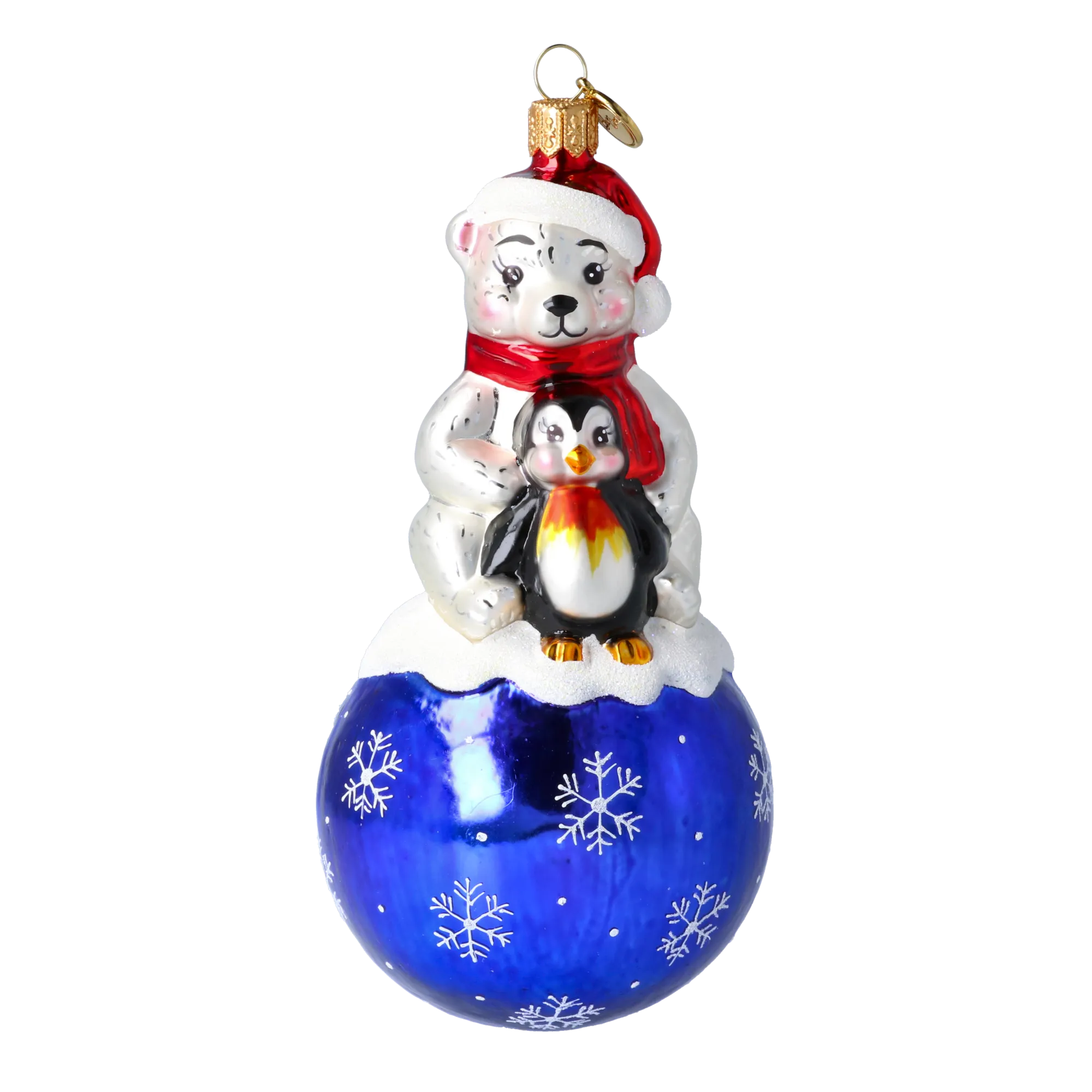 Tender Arctic Kinship | Hand-Painted Glass Ornament | Blubom 2020-218