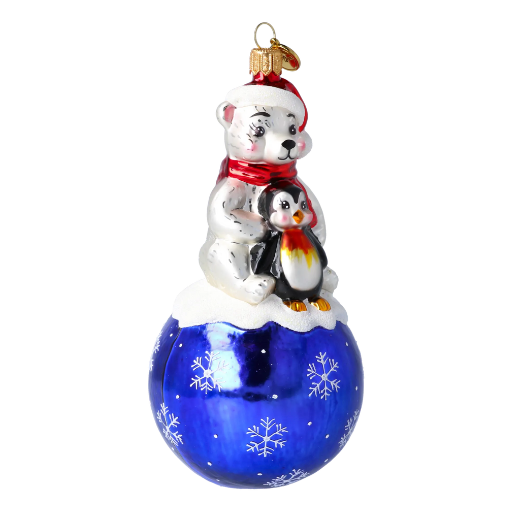 Tender Arctic Kinship | Hand-Painted Glass Ornament | Blubom 2020-218