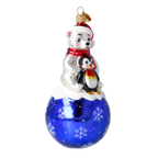 Tender Arctic Kinship | Hand-Painted Glass Ornament | Blubom 2020-218