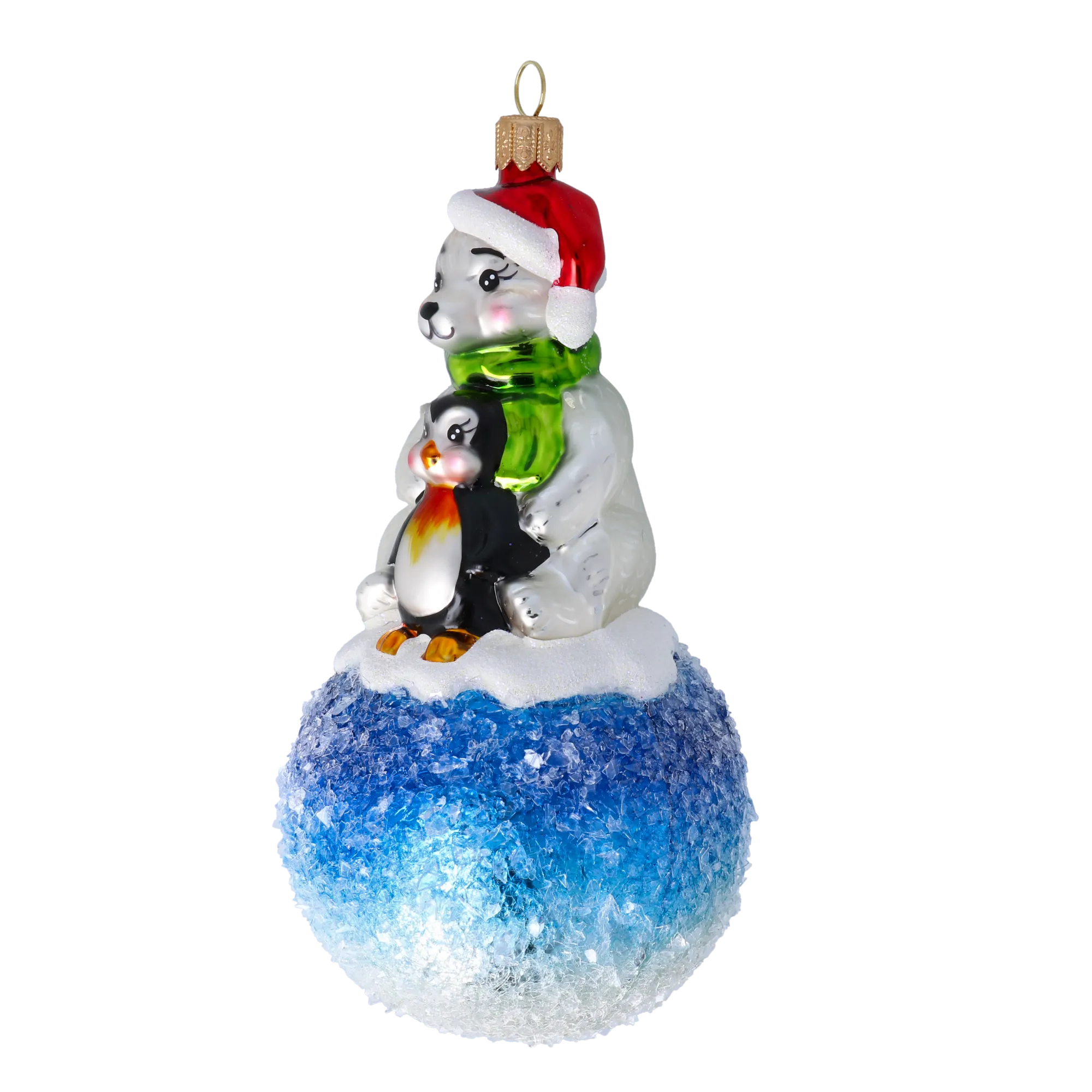 Arctic Friends Icy Blue Snowball Premium christmas glass ornament 2020-219