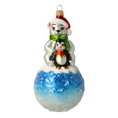 Załaduj obraz do przeglądarki galerii, Arctic Friends Icy Blue Snowball Premium christmas glass ornament 2020-219
