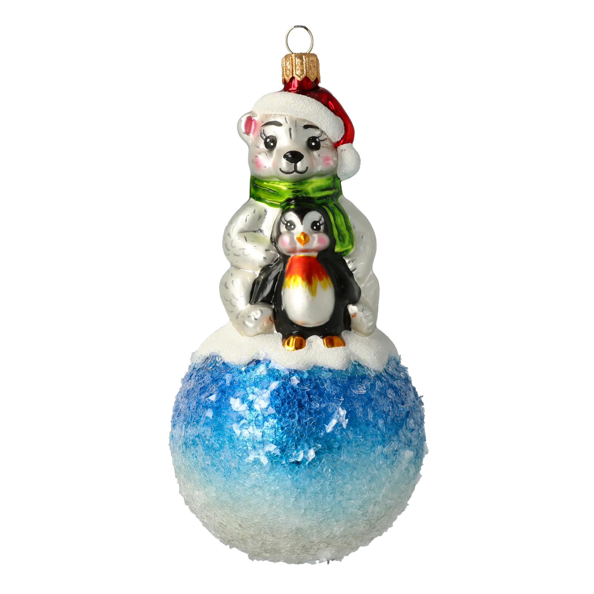 Gentle Tundra Kinship | Hand-Painted Glass Ornament | Blubom 2020-219
