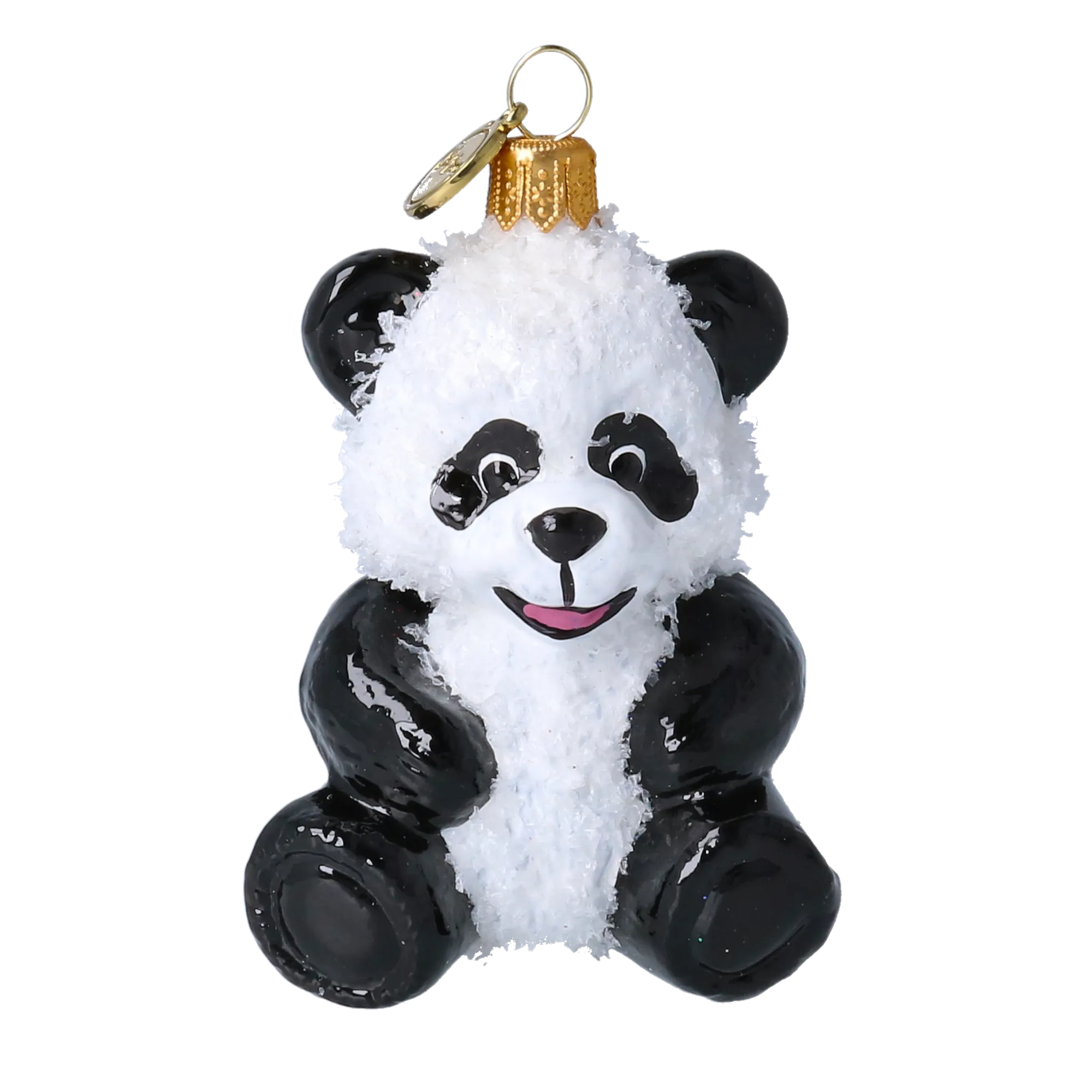 Snow Panda - Glass Christmas Ornament. 2020-222