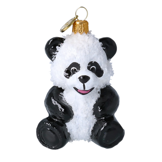 Snow Panda - Glass Christmas Ornament. 2020-222