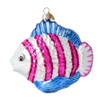 Załaduj obraz do przeglądarki galerii, Magenta Striped Pearl Fish Premium christmas glass ornament 2020-227

